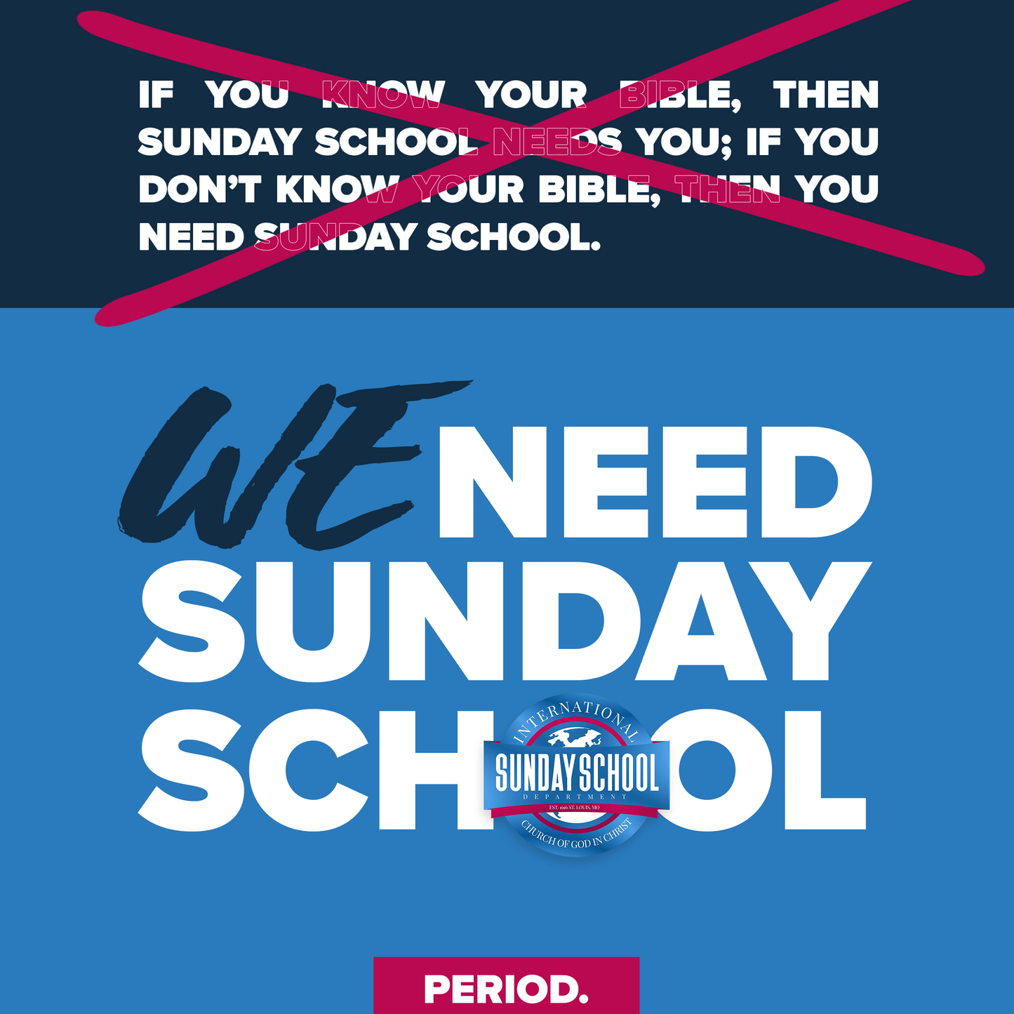 ISSD 2025 AIM P4L Graphic Tee Shirt- "We Need Sunday School"